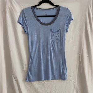 Calvin Klein Blue shirt w/ silver collar